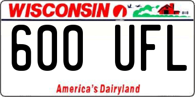 WI license plate 600UFL