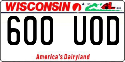 WI license plate 600UOD