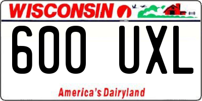 WI license plate 600UXL