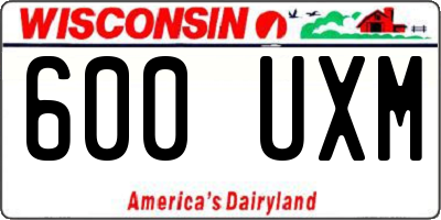 WI license plate 600UXM