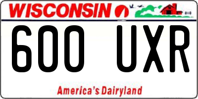 WI license plate 600UXR