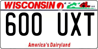 WI license plate 600UXT