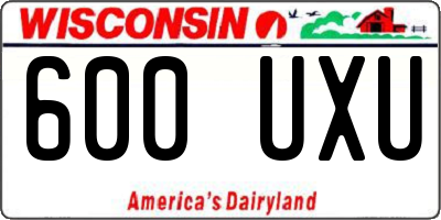 WI license plate 600UXU