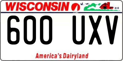 WI license plate 600UXV