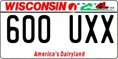 WI license plate 600UXX