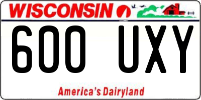 WI license plate 600UXY