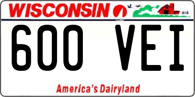 WI license plate 600VEI