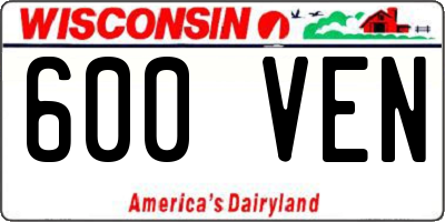 WI license plate 600VEN