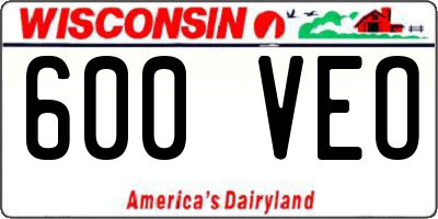 WI license plate 600VEO
