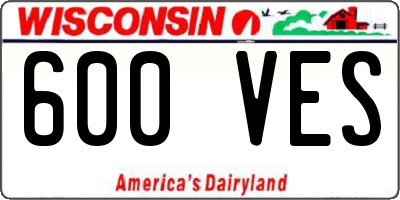 WI license plate 600VES