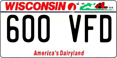 WI license plate 600VFD