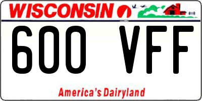 WI license plate 600VFF