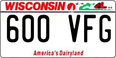 WI license plate 600VFG