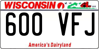WI license plate 600VFJ