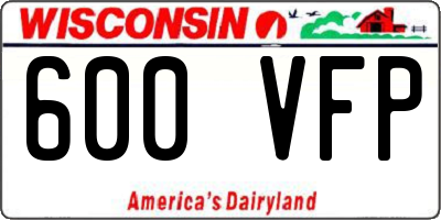 WI license plate 600VFP
