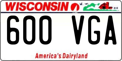 WI license plate 600VGA