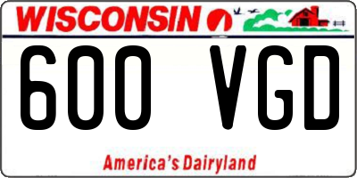 WI license plate 600VGD