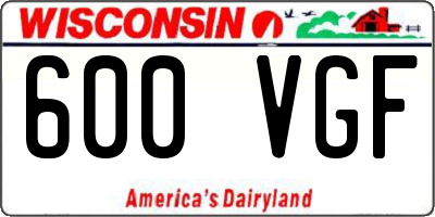 WI license plate 600VGF