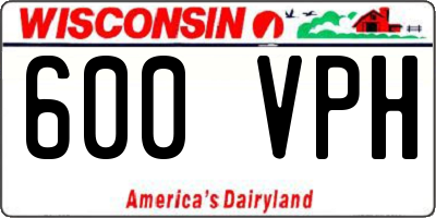 WI license plate 600VPH