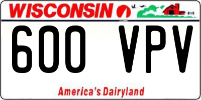 WI license plate 600VPV