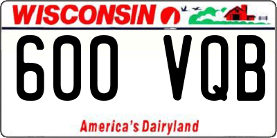 WI license plate 600VQB