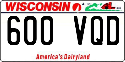 WI license plate 600VQD