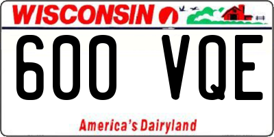 WI license plate 600VQE
