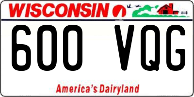 WI license plate 600VQG