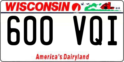 WI license plate 600VQI