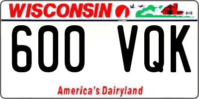 WI license plate 600VQK