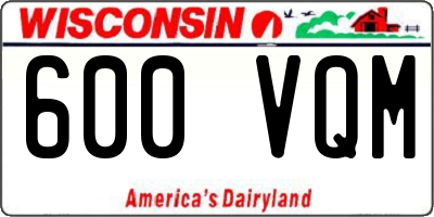 WI license plate 600VQM