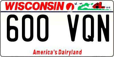 WI license plate 600VQN