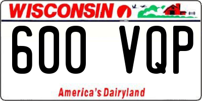 WI license plate 600VQP