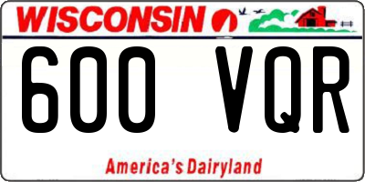 WI license plate 600VQR