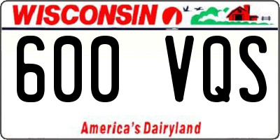 WI license plate 600VQS