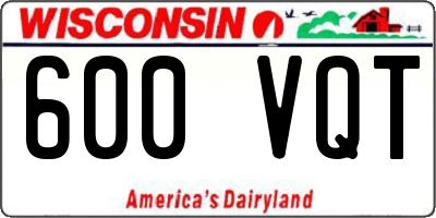 WI license plate 600VQT