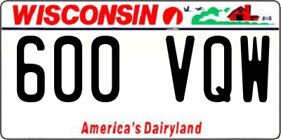 WI license plate 600VQW