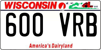 WI license plate 600VRB