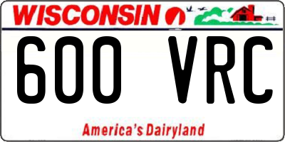 WI license plate 600VRC