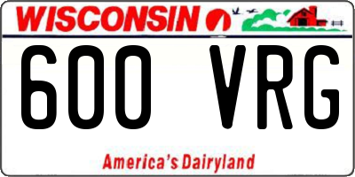 WI license plate 600VRG