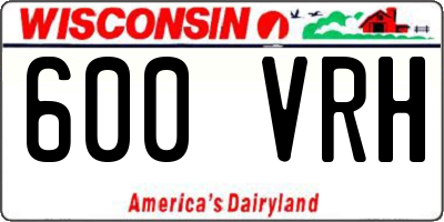 WI license plate 600VRH