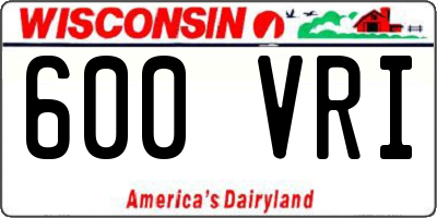 WI license plate 600VRI
