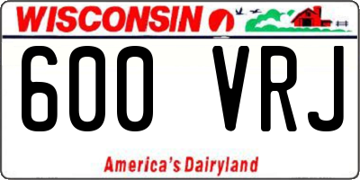 WI license plate 600VRJ
