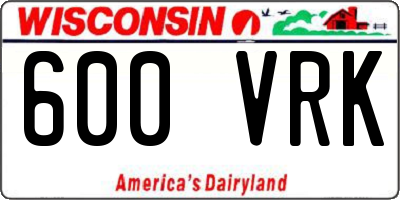 WI license plate 600VRK