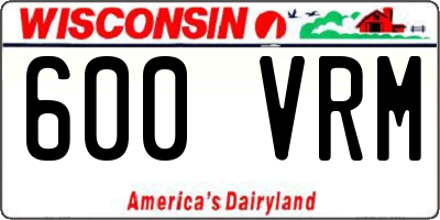 WI license plate 600VRM