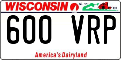 WI license plate 600VRP