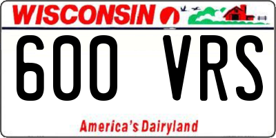 WI license plate 600VRS