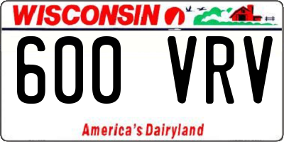 WI license plate 600VRV
