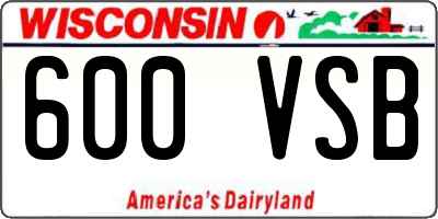 WI license plate 600VSB