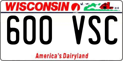 WI license plate 600VSC
